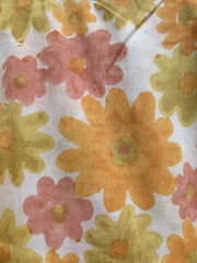 cotton yellow pink hand block floral blouse