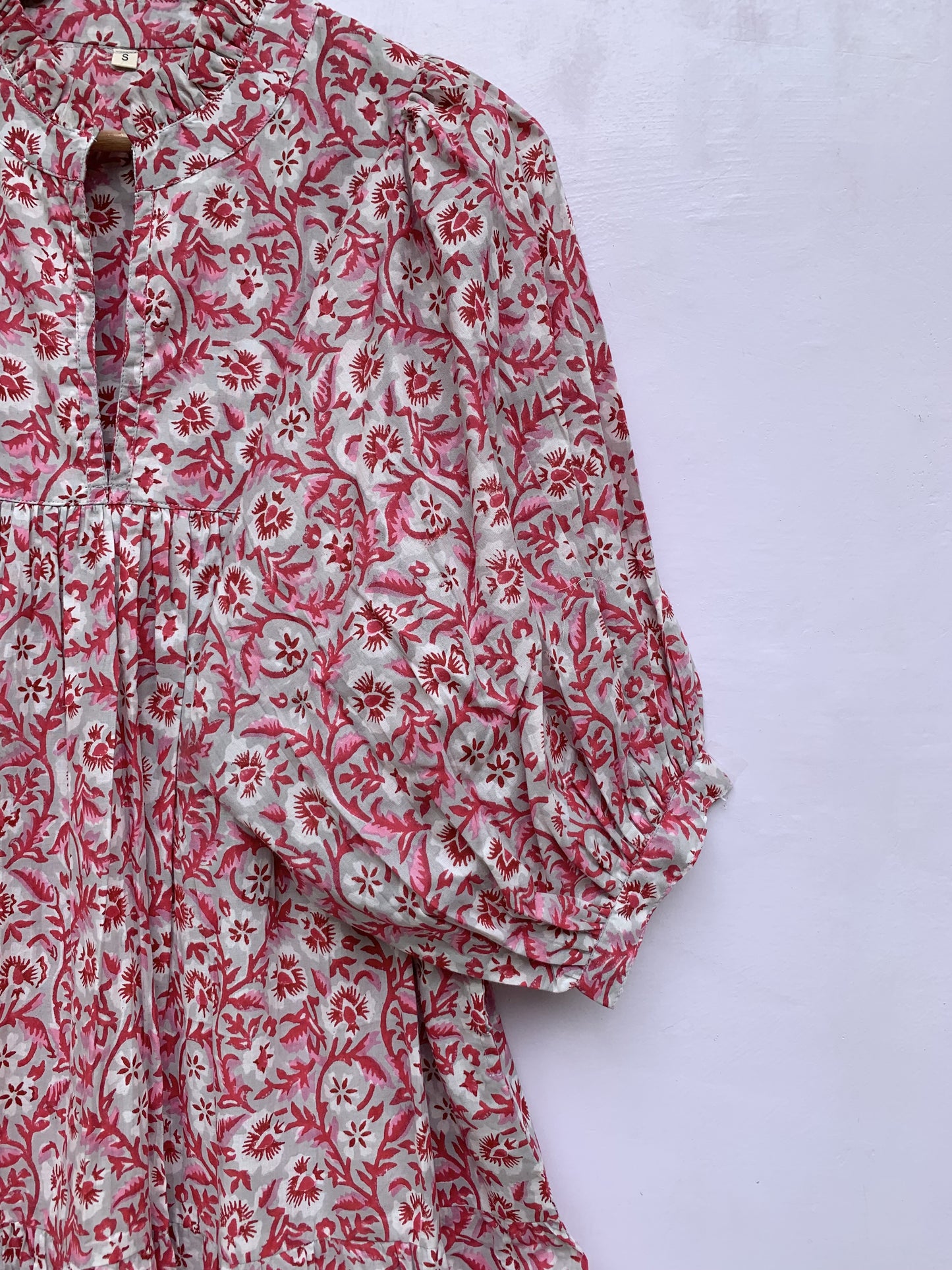 red floral pattern printed women's long maxi dress