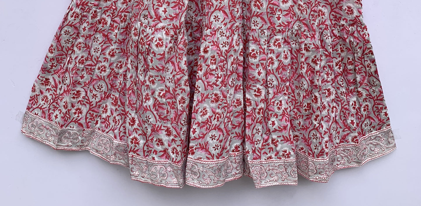 red floral pattern printed women's long maxi dress