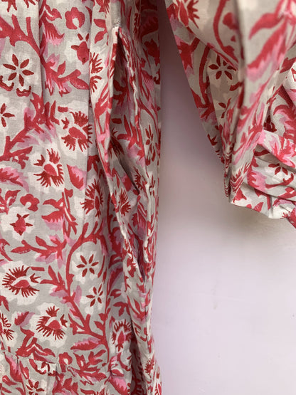 red floral pattern printed women's long maxi dress