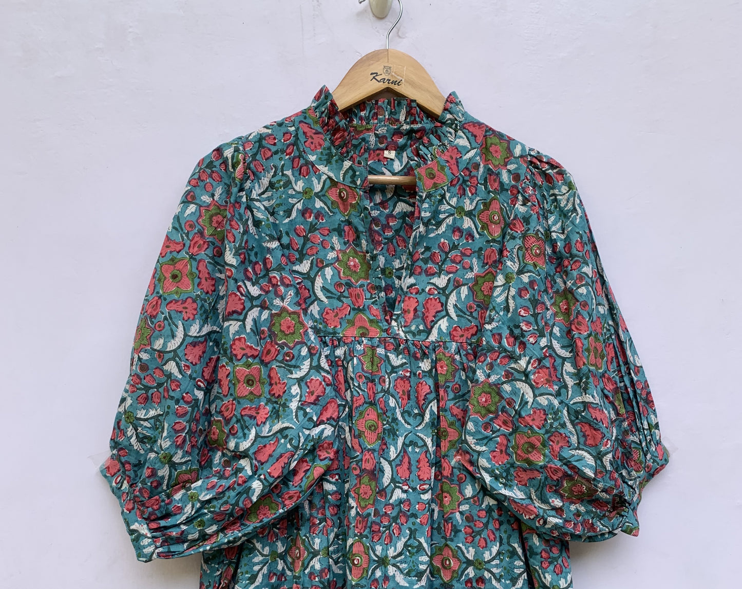 green-red floral printed women's long maxi dress