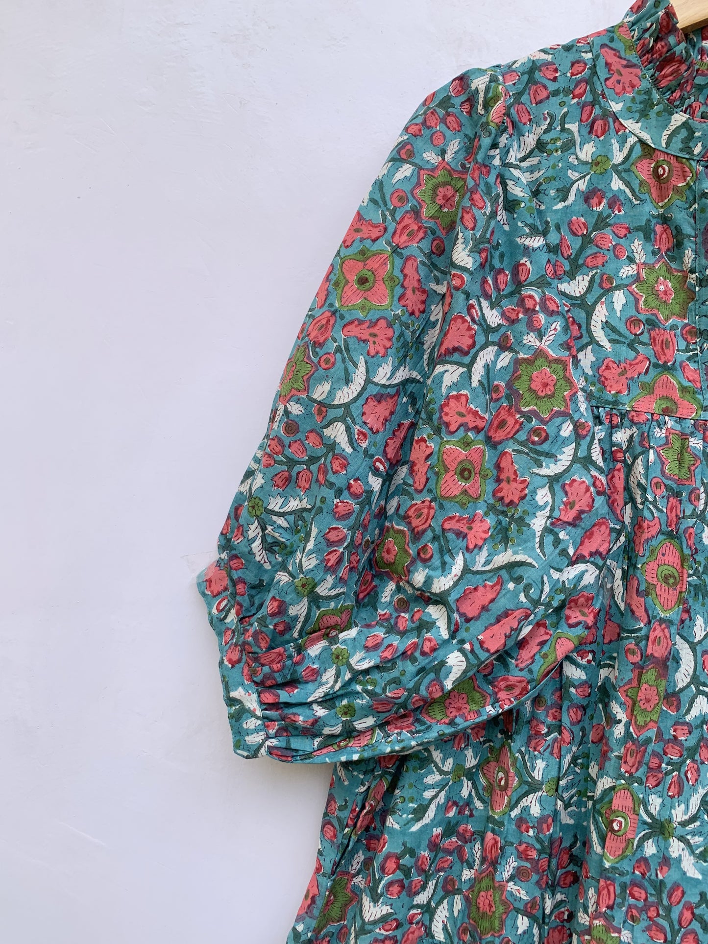 green-red floral printed women's long maxi dress