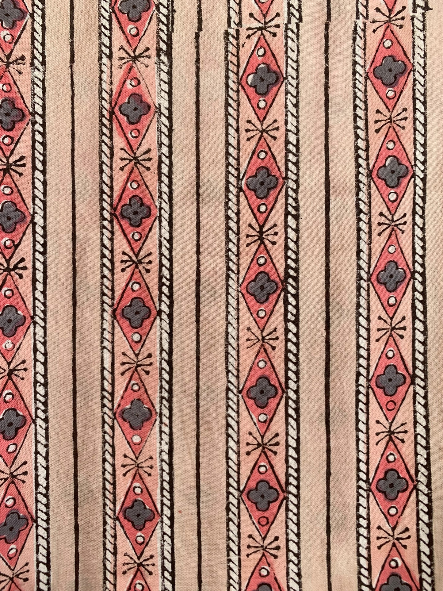 Peach Beige Floral Hand Block Print Cotton Maxi Dress – Boho Indian Tiered Dress