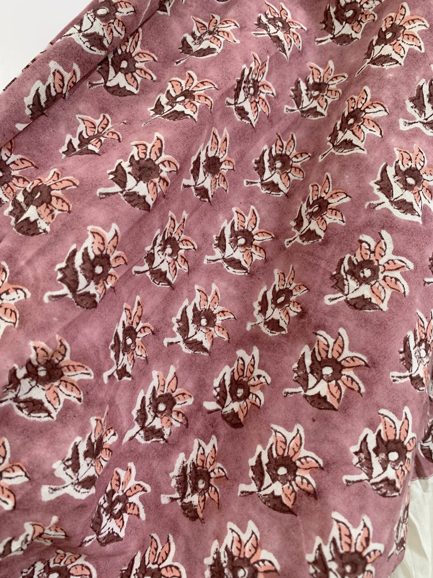 Rust Floral Hand Block Print Cotton Maxi Dress – Indian Boho Tiered Style