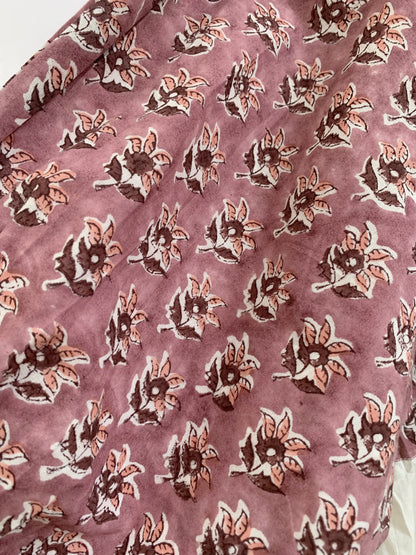 Rust Floral Hand Block Print Cotton Maxi Dress – Indian Boho Tiered Style