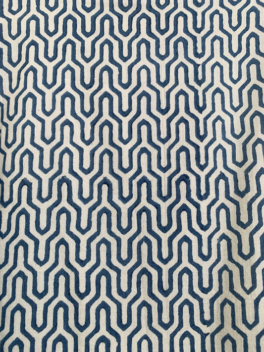 Indigo & Rust Geometric Block Print Cotton Maxi Dress – Indian Boho Tiered Dress