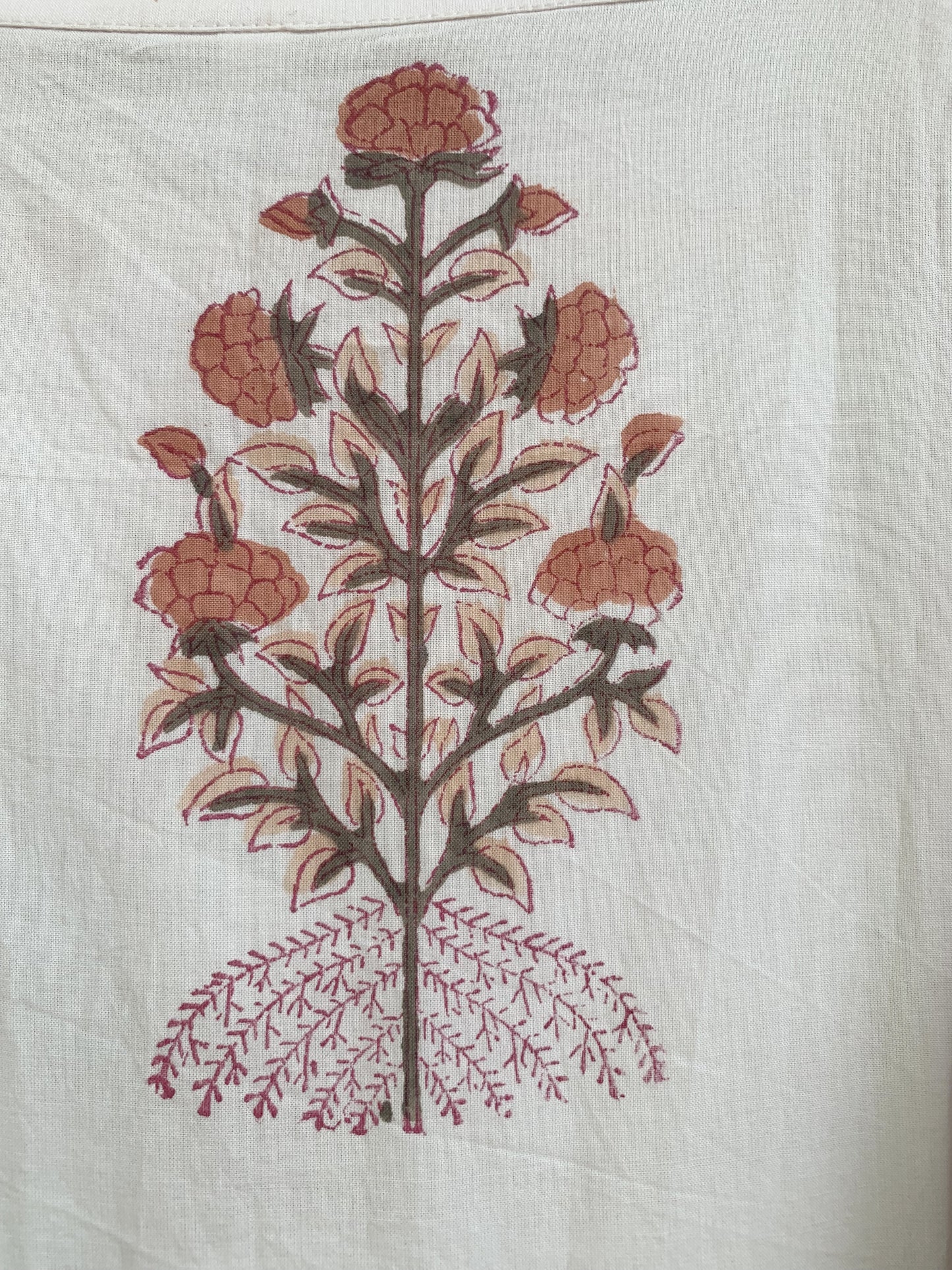 Rose Red Floral Hand Block Print Cotton Maxi Dress – Indian Boho Tiered Style