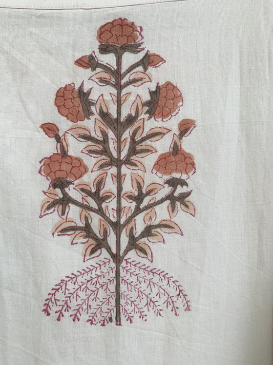 Rose Red Floral Hand Block Print Cotton Maxi Dress – Indian Boho Tiered Style