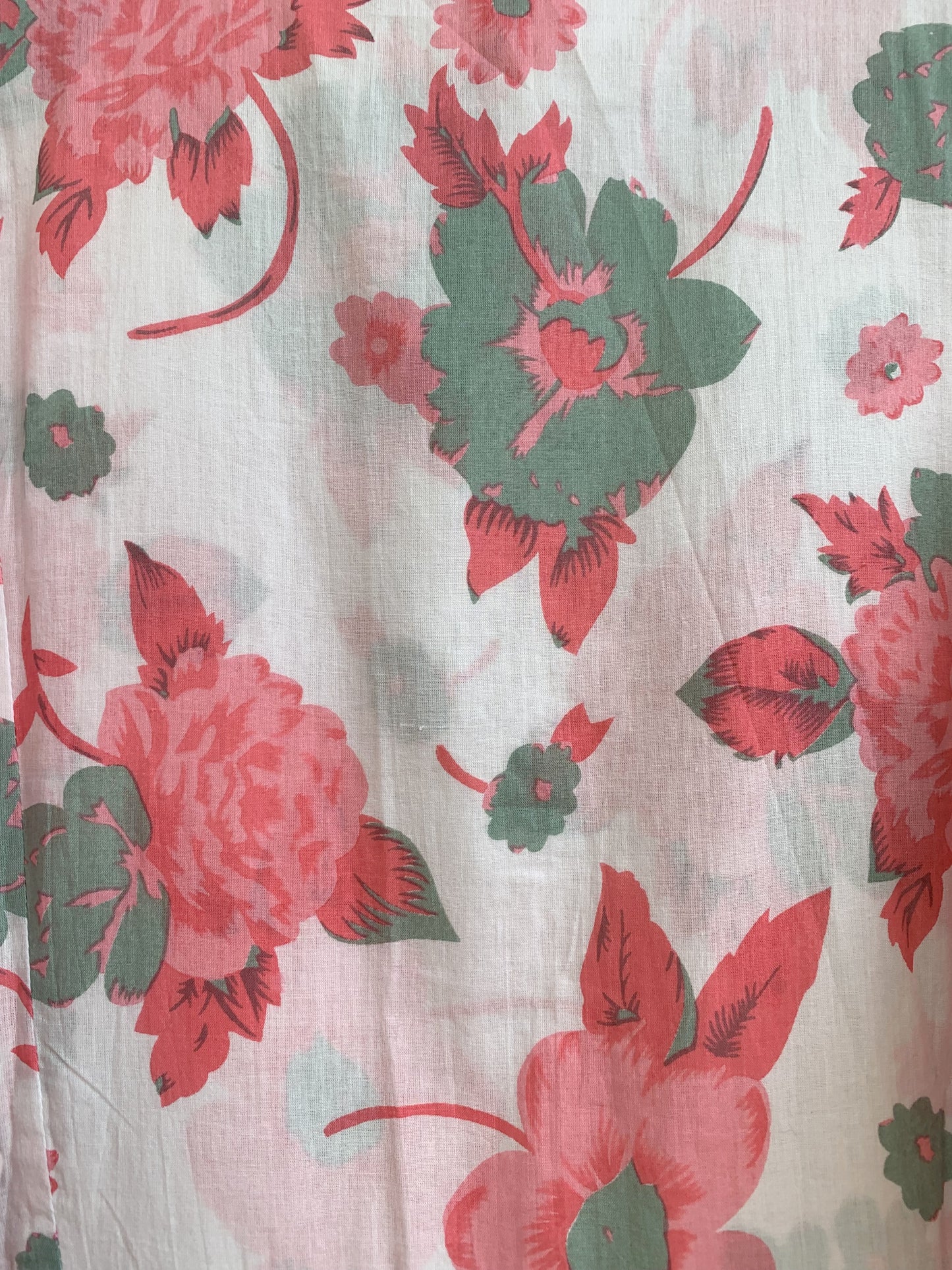 Peach Sage Floral Hand Screen Print Cotton Maxi Dress – Boho Tiered Style