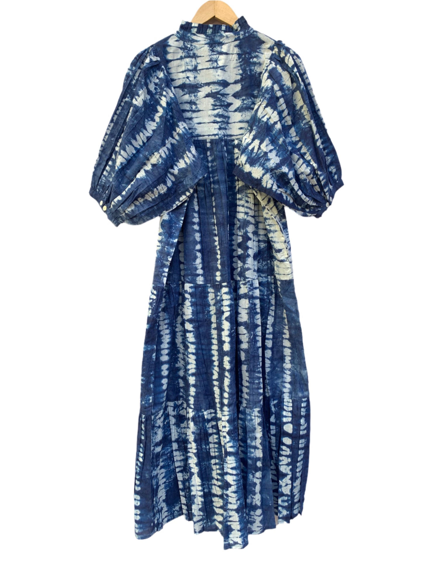 blue and white tye- dye summer maxi