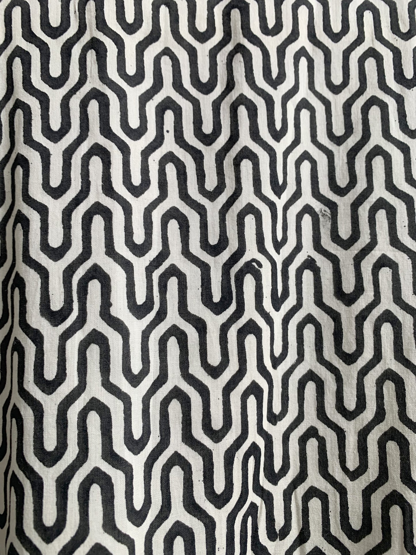 Beige Geometric Hand Block Print Cotton Maxi Dress – V-Neck Boho Style