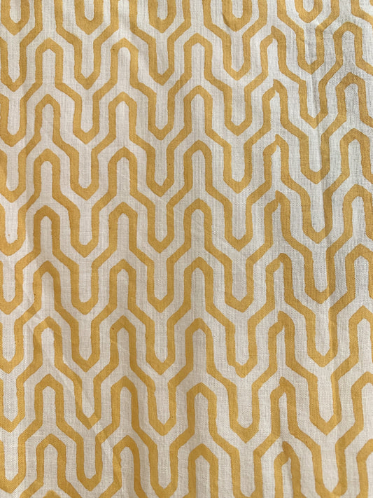 Mustard Yellow Geometric Block Print Cotton Maxi Dress – Boho Indian Tiered Dress