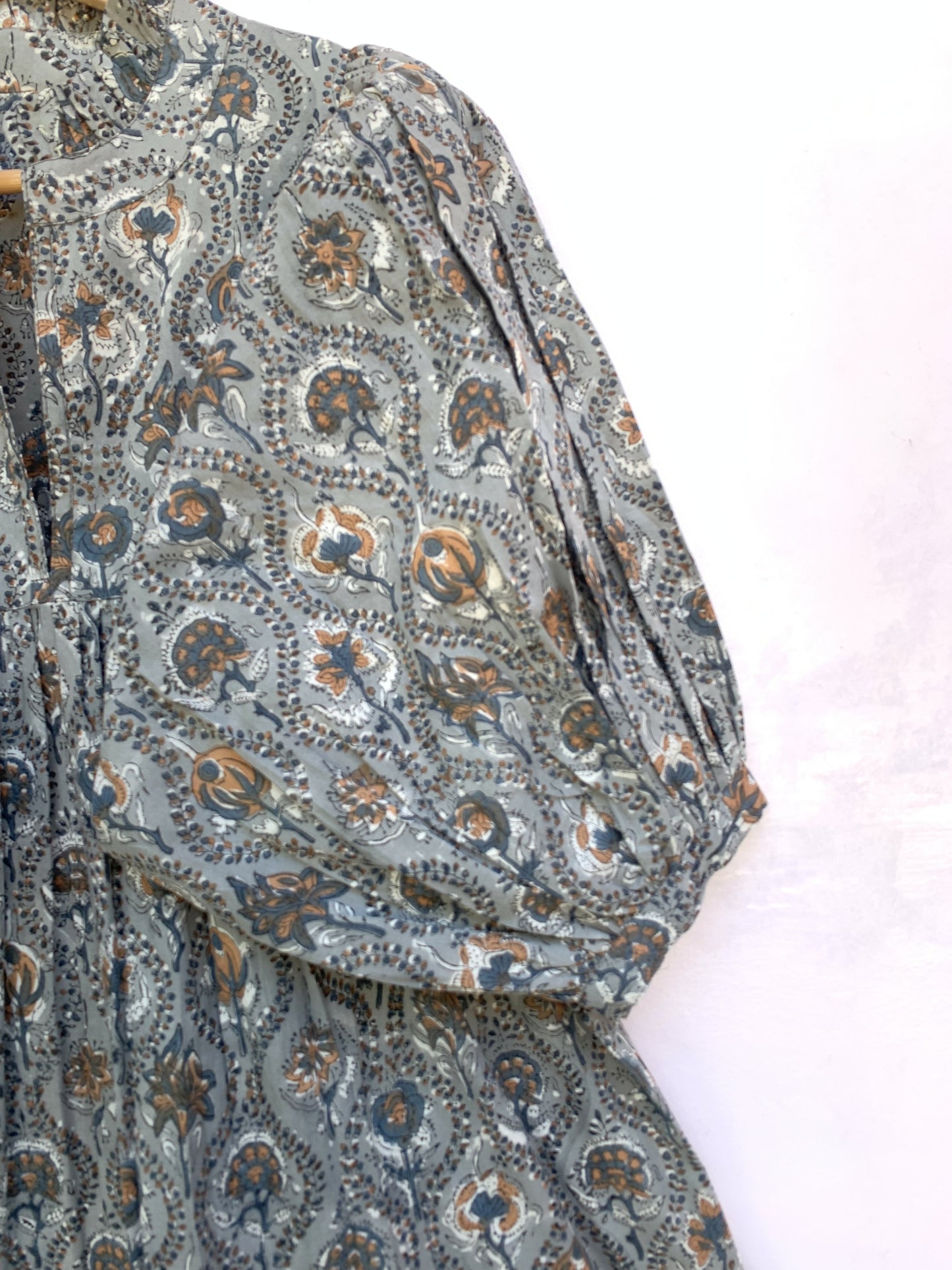 bohemian gray flora printed women's maxi dress