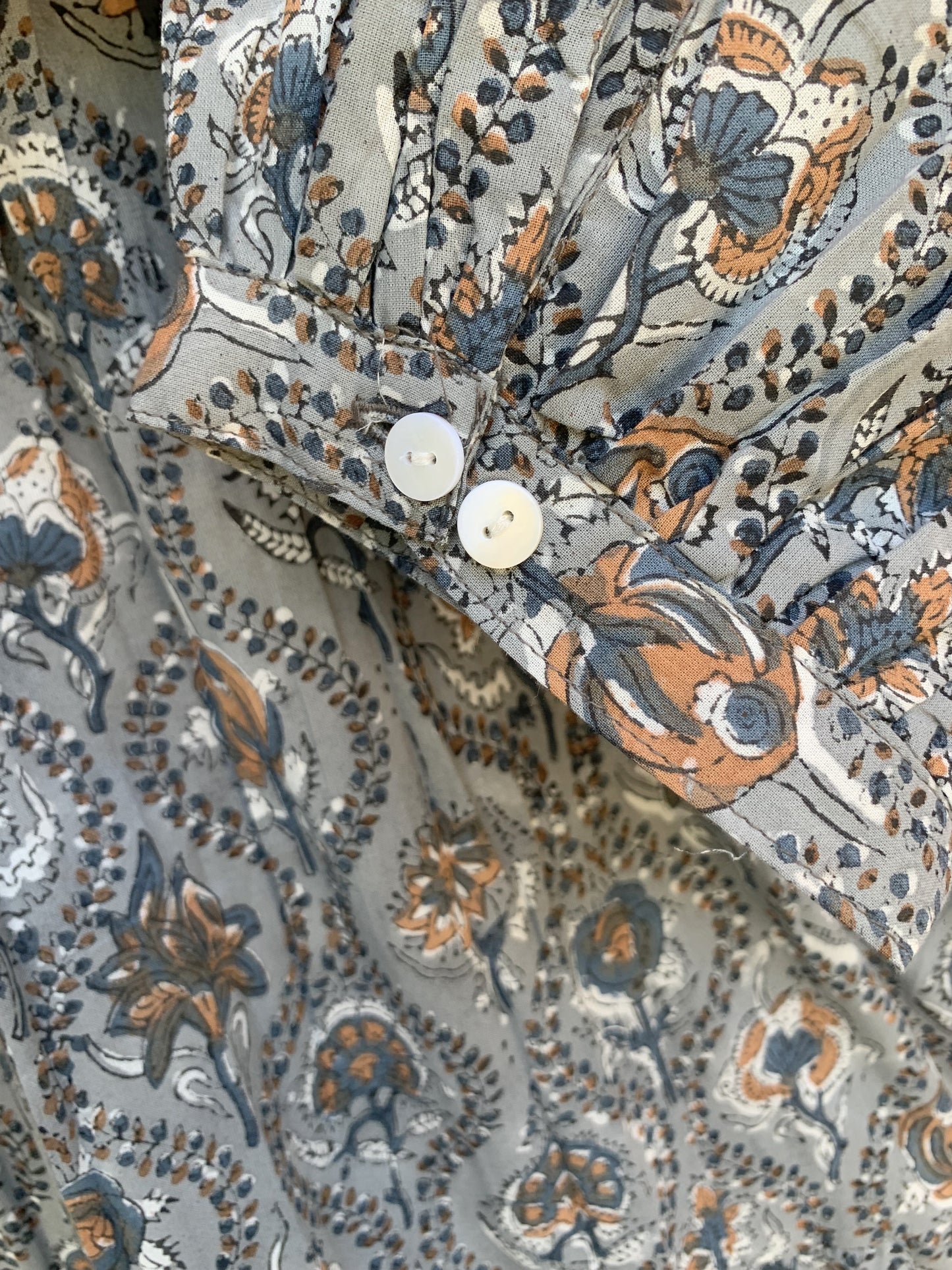 bohemian gray flora printed women's maxi dress