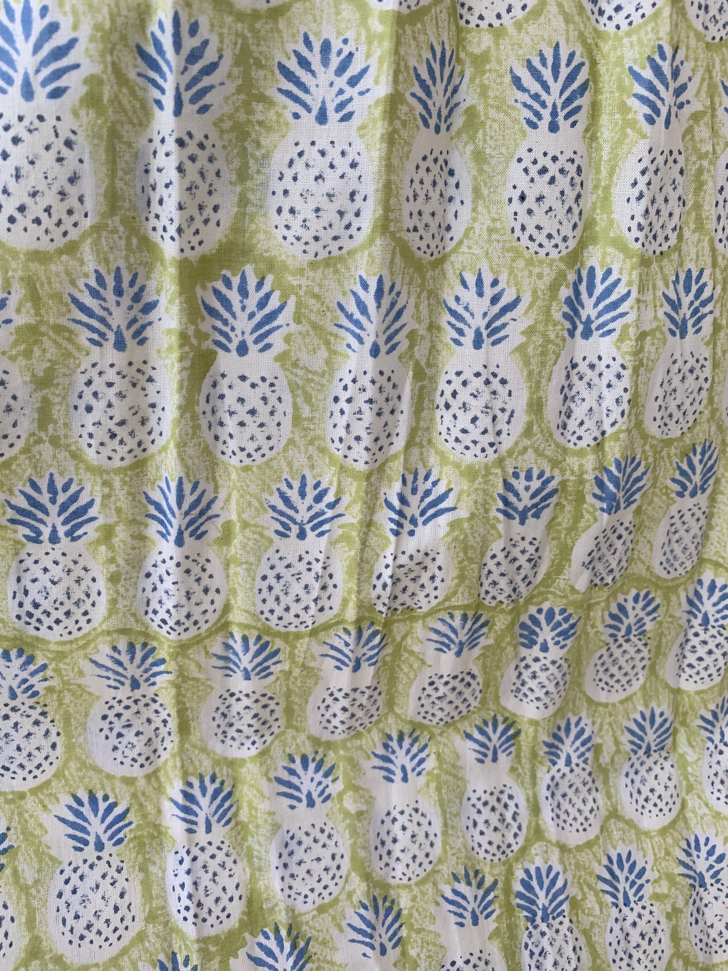 Sage Green Hand Block Printed Cotton Dress – Smocked Bodice Boho Midi Dress with Puff Sleeves