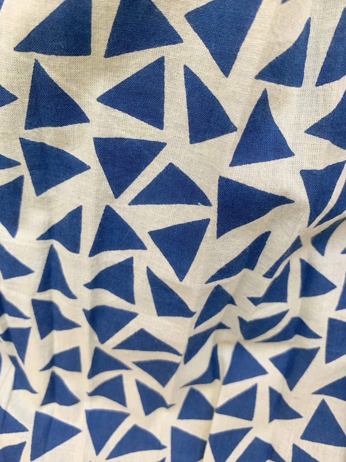 Olive Green Hand Block Printed Cotton Dress – Smocked Bodice Boho Midi Dress with Puff Sleeves