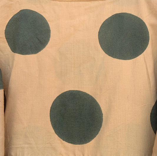 casual beige-green circle printed women's maxi dress