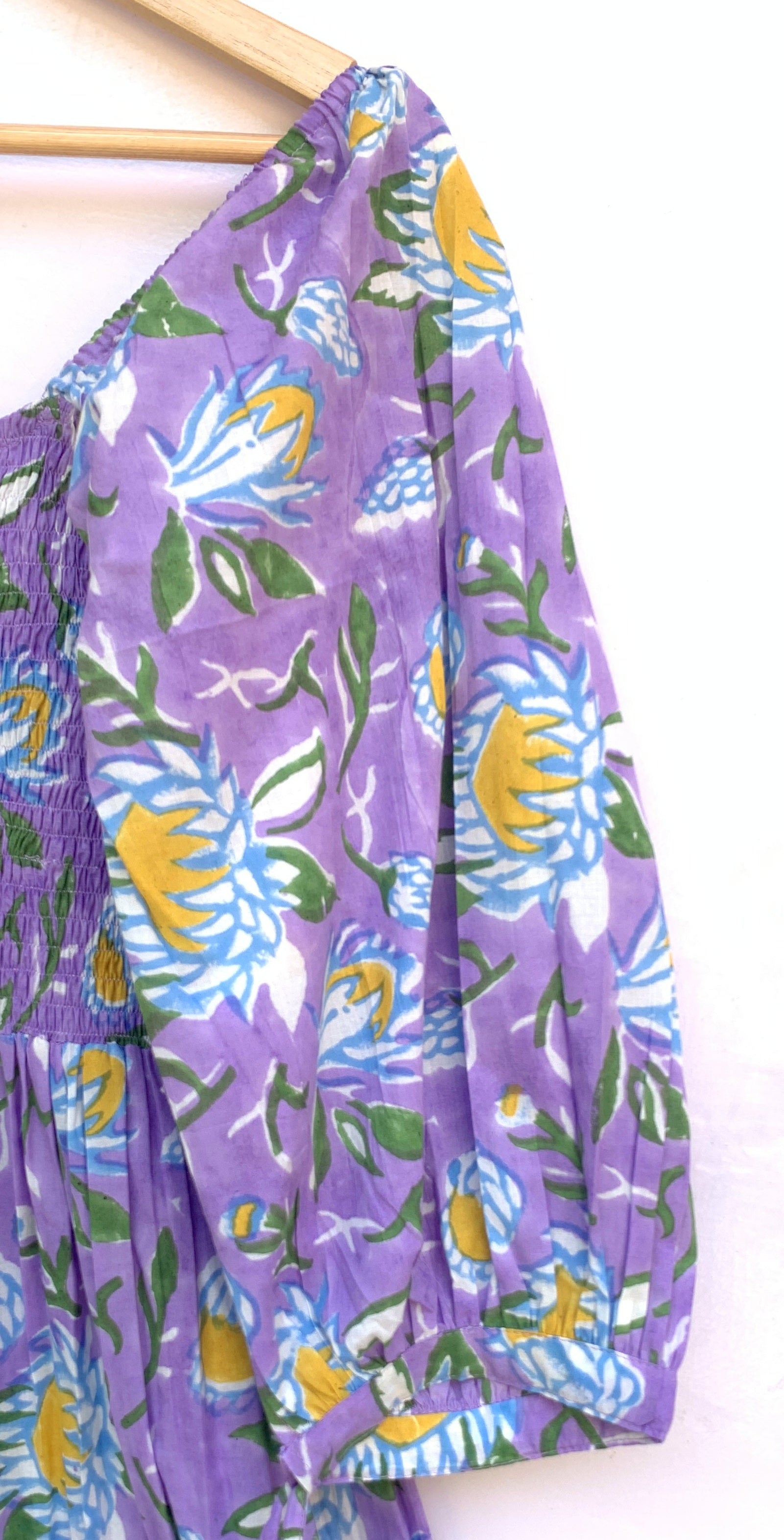 winter purple-yellow floral printed women's maxi dress