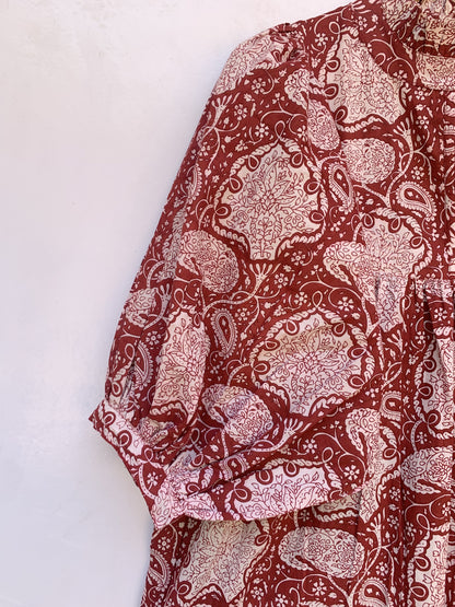 popular red floral printed women's maxi dress