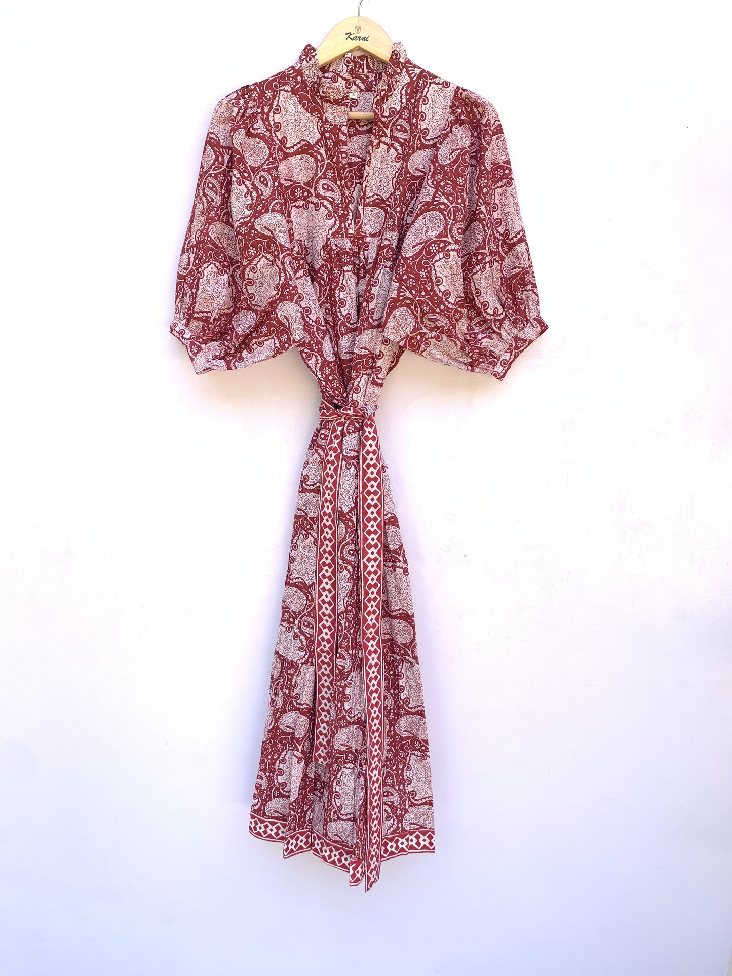 popular red floral printed women's maxi dress