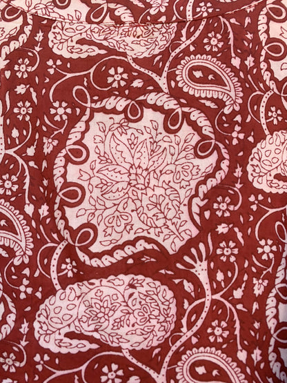popular red floral printed women's maxi dress