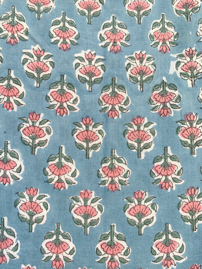 blue-red floral pattern printed women's maxi dress