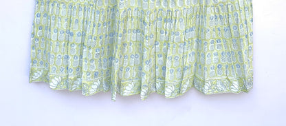 formal green-blue pineapple printed women's maxi dress