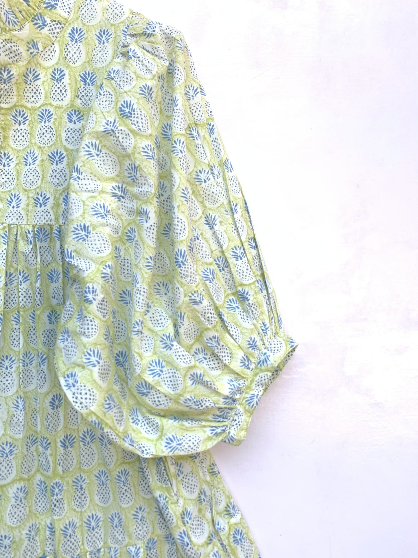 formal green-blue pineapple printed women's maxi dress