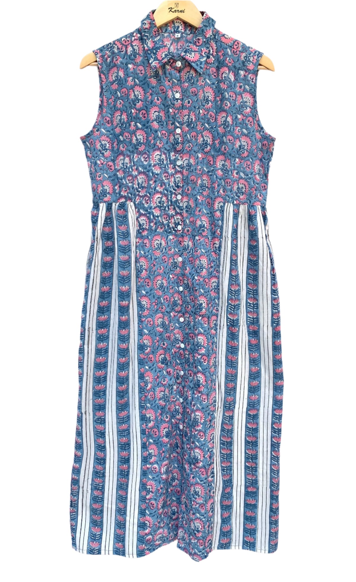 women's striped floral block printed maxi dress