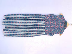 women's striped floral block printed maxi dress