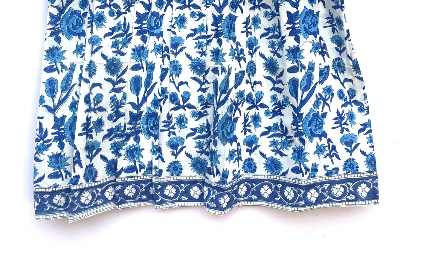 cotton blue and white multifloral blouse