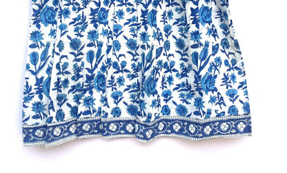 cotton blue and white multifloral blouse