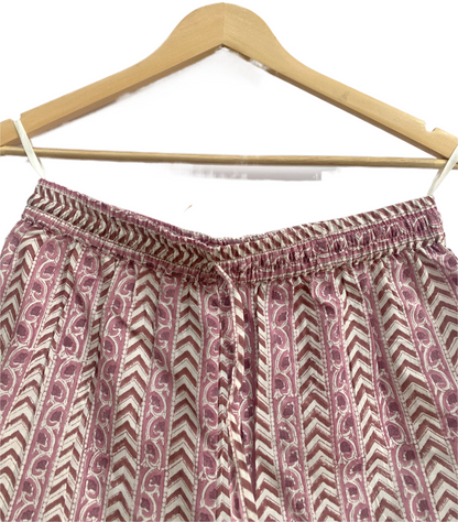 Pink Cotton Lounge Set for Women, Hand Block Print Co-Ord Set