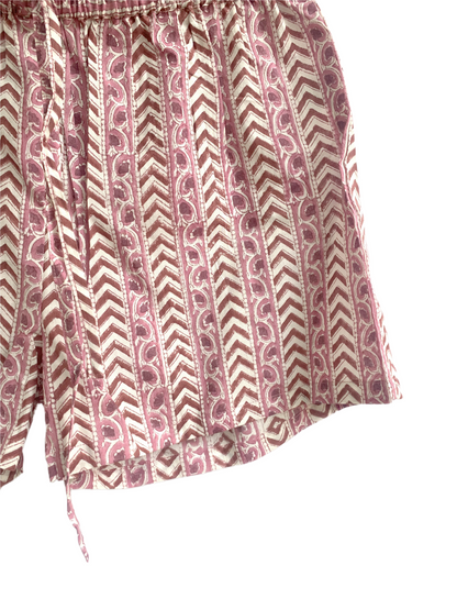 Pink Cotton Lounge Set for Women, Hand Block Print Co-Ord Set