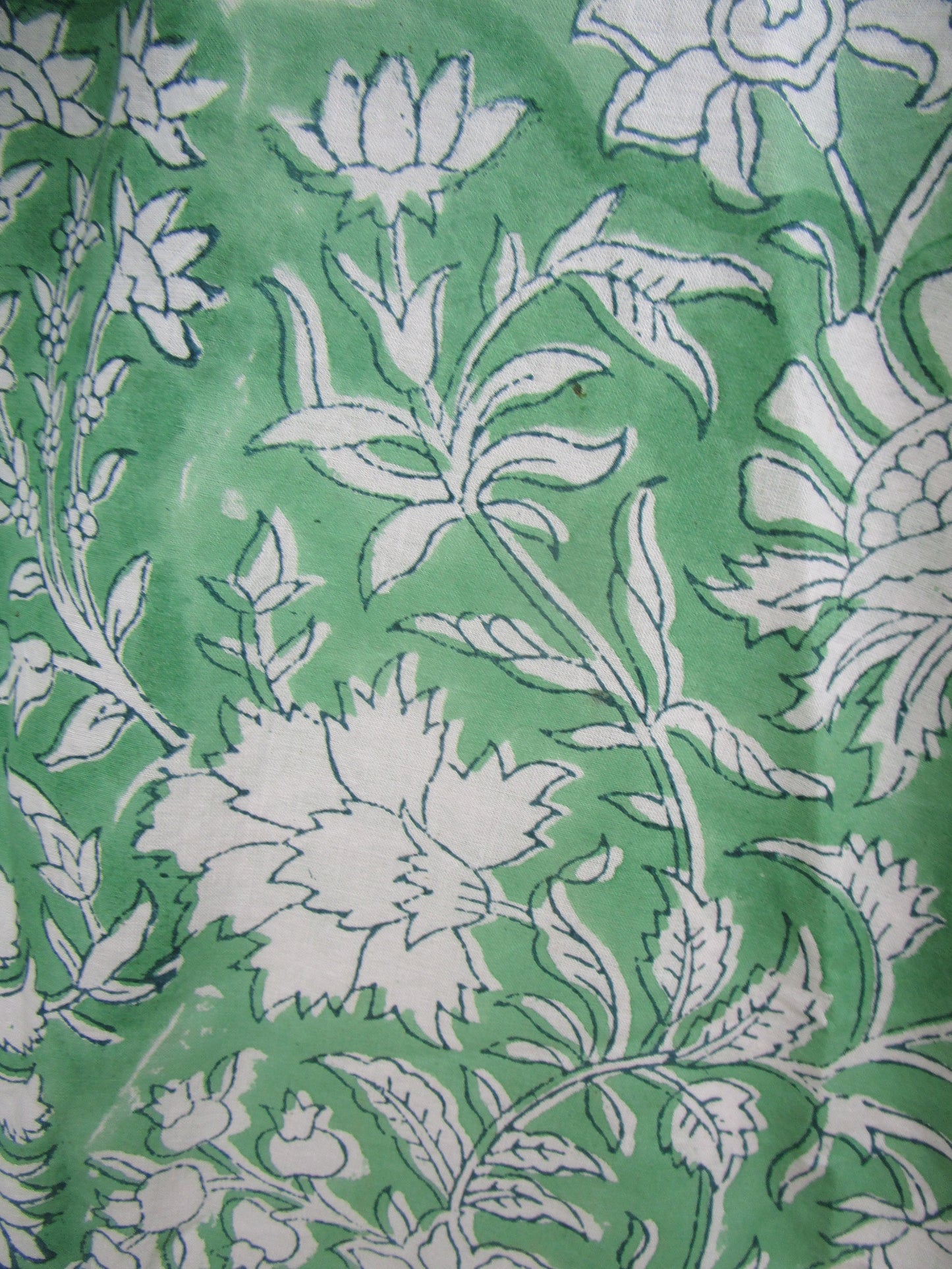 Mint Green Floral Hand Block Print Cotton Maxi Dress – Boho Tiered Summer Style