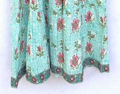 big floral green block printed summer maxi