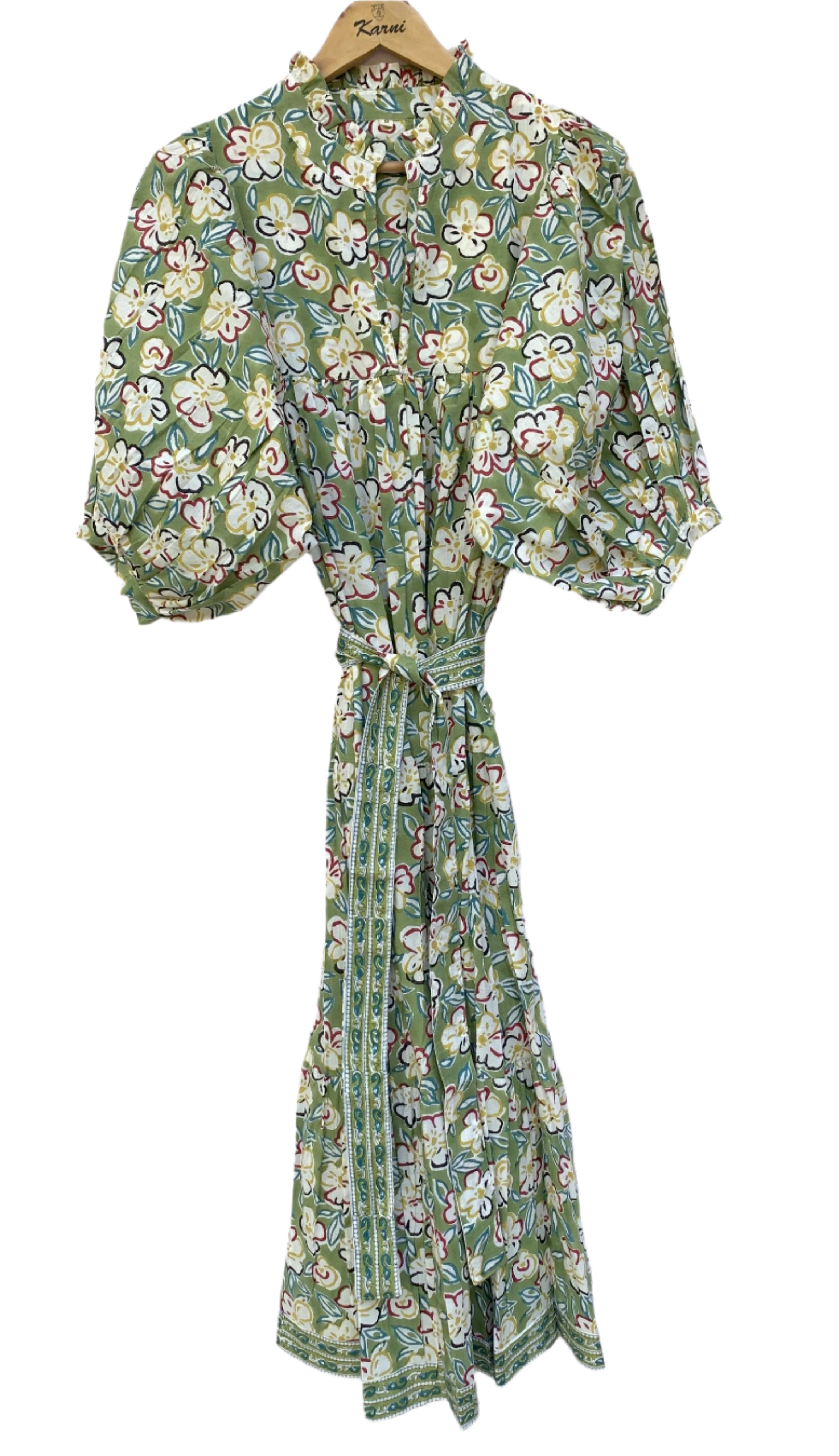 beautiful floral block printed spring summer maxi