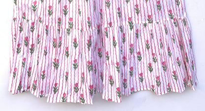 striped tulip floral block printed maxi dress