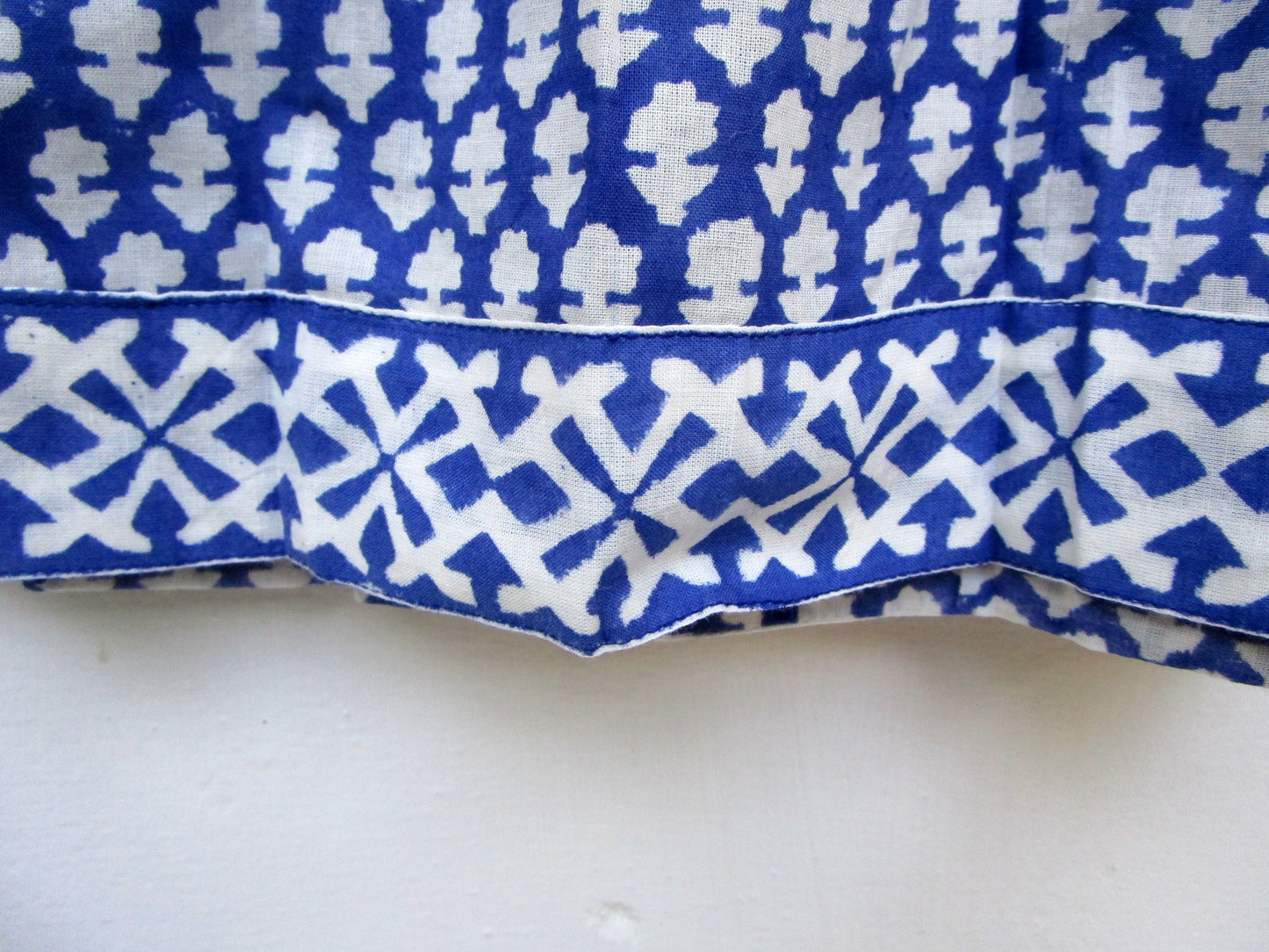 blue and white indian printed blouse for women