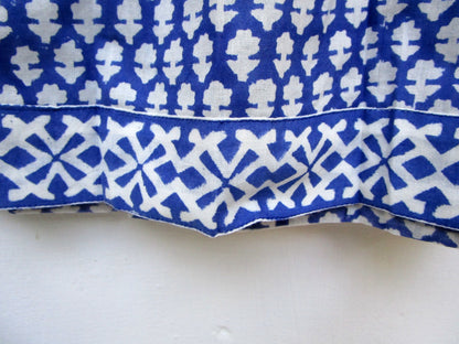 blue and white indian printed blouse for women