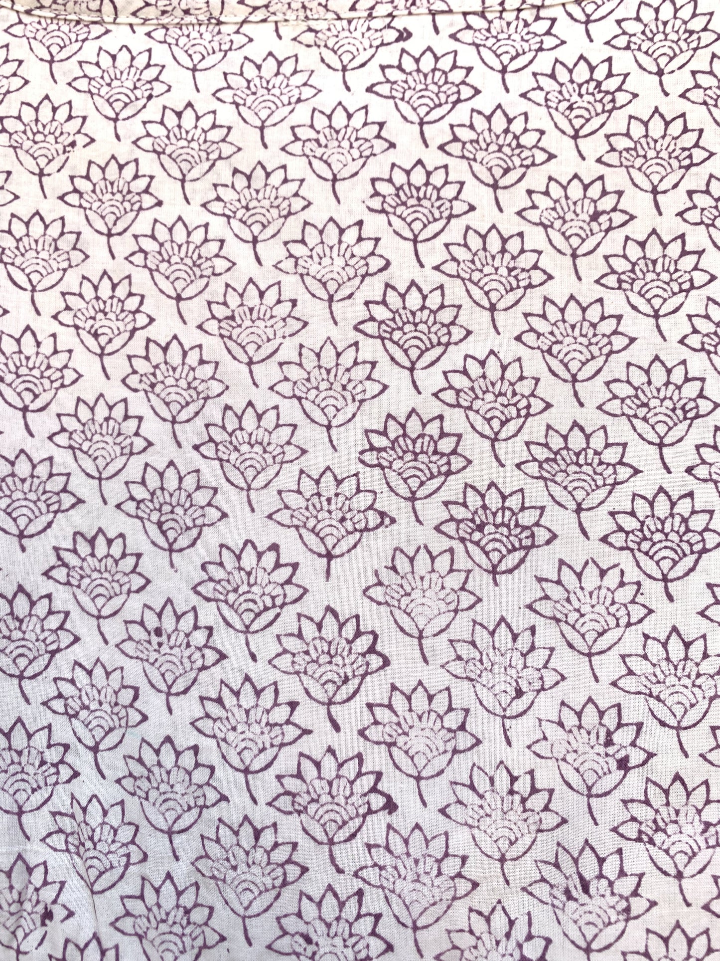 Plum Floral Hand Block Printed Cotton Midi Dress – Puff Sleeve Boho Indian Dress