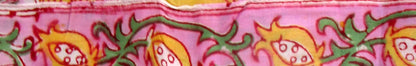 Pink Mustard Floral Hand Block Print Cotton Maxi Dress – Boho Puff Sleeve Tiered Summer Dress