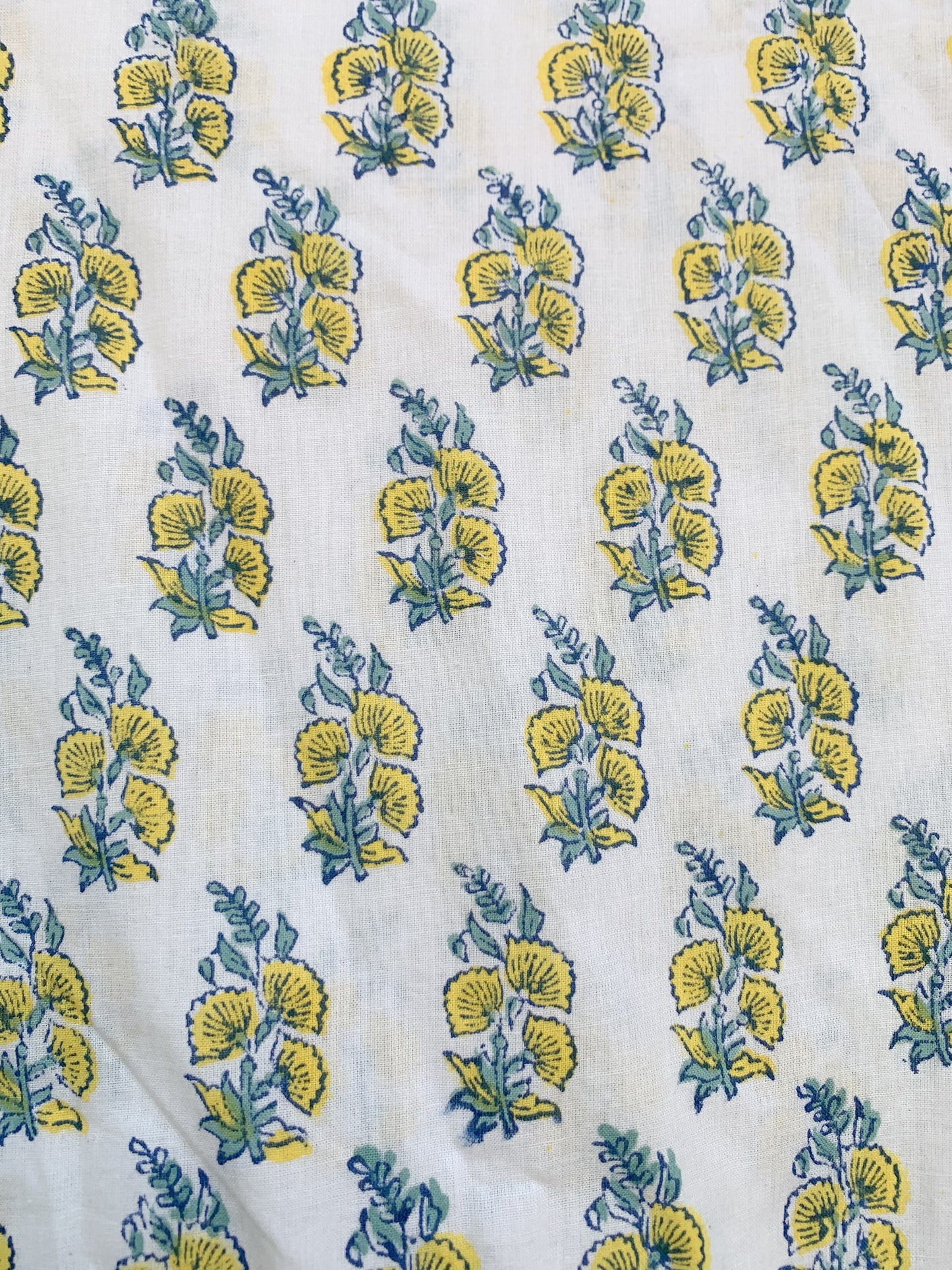 white cotton mini dress with yellow indian block print