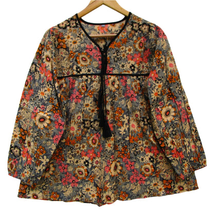 multicolour screen printed womens blouse