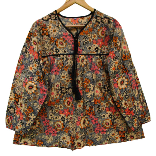 multicolour screen printed womens blouse