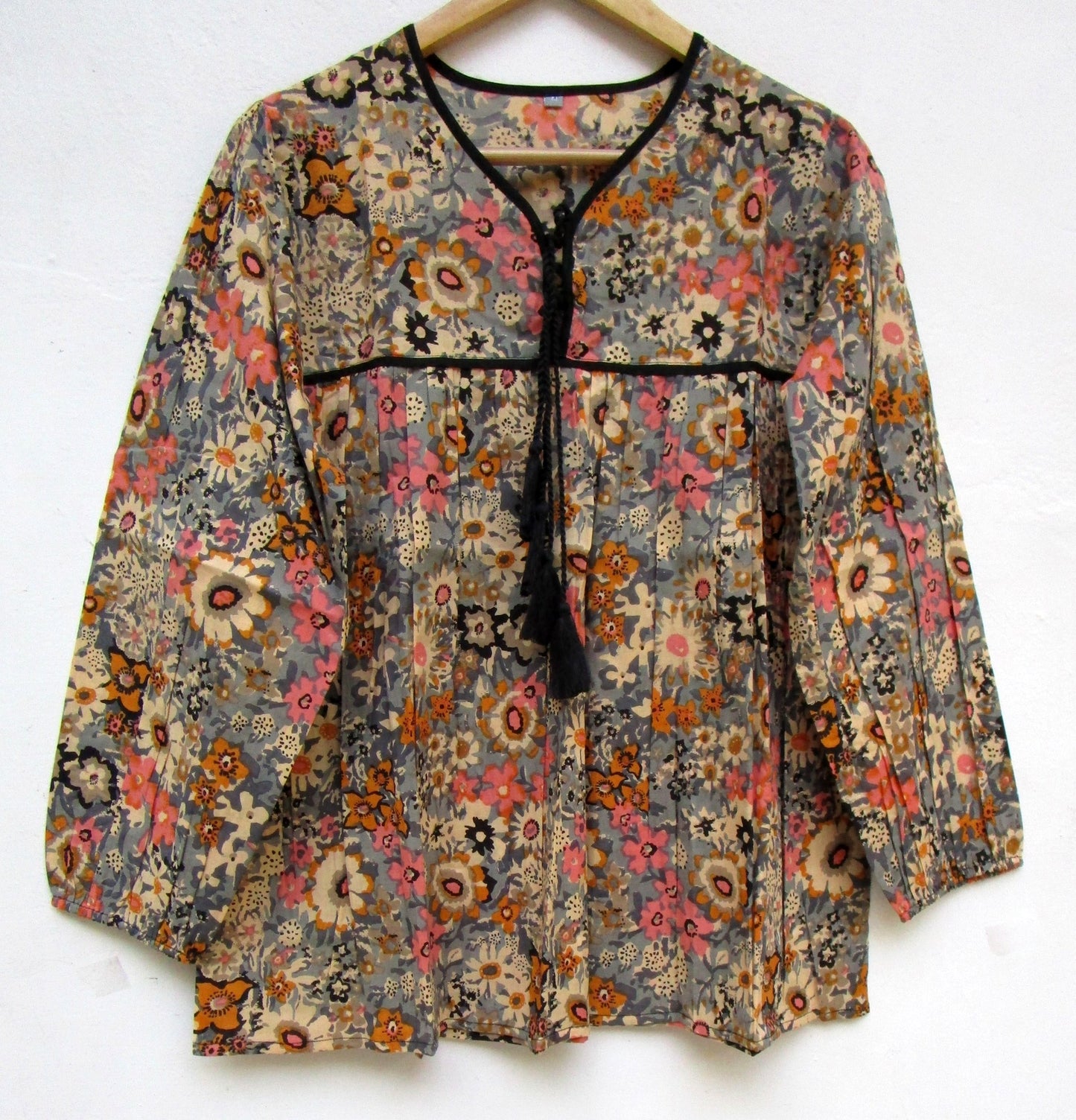 multicolour screen printed womens blouse