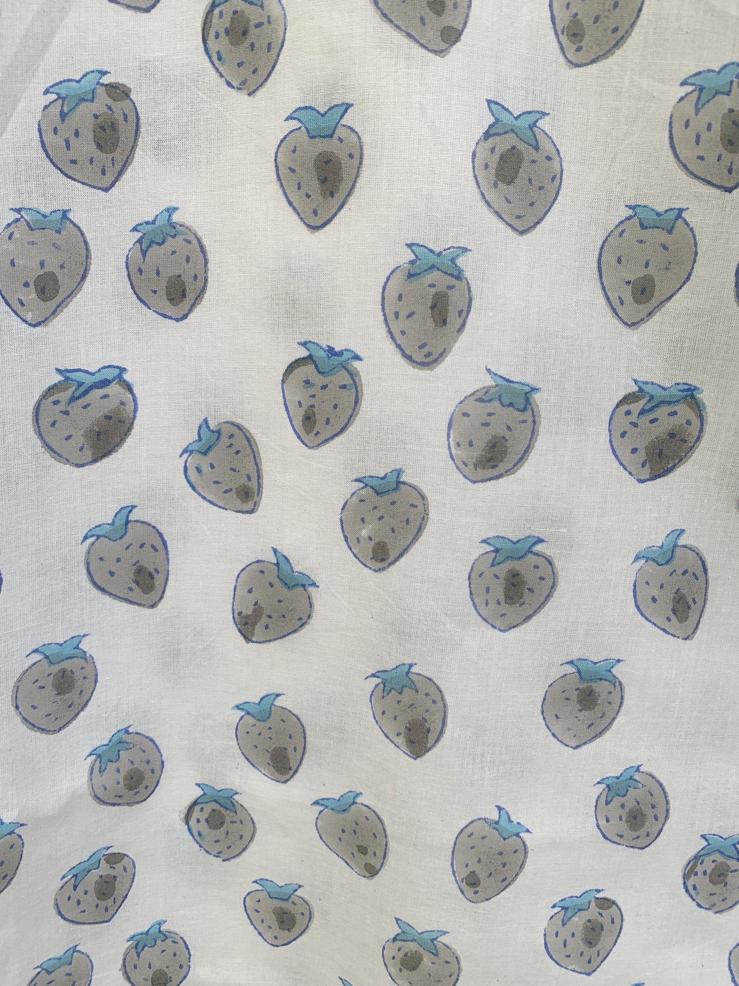 Blue Floral Block Print Dress – Cotton Boho Mini with Balloon Sleeves