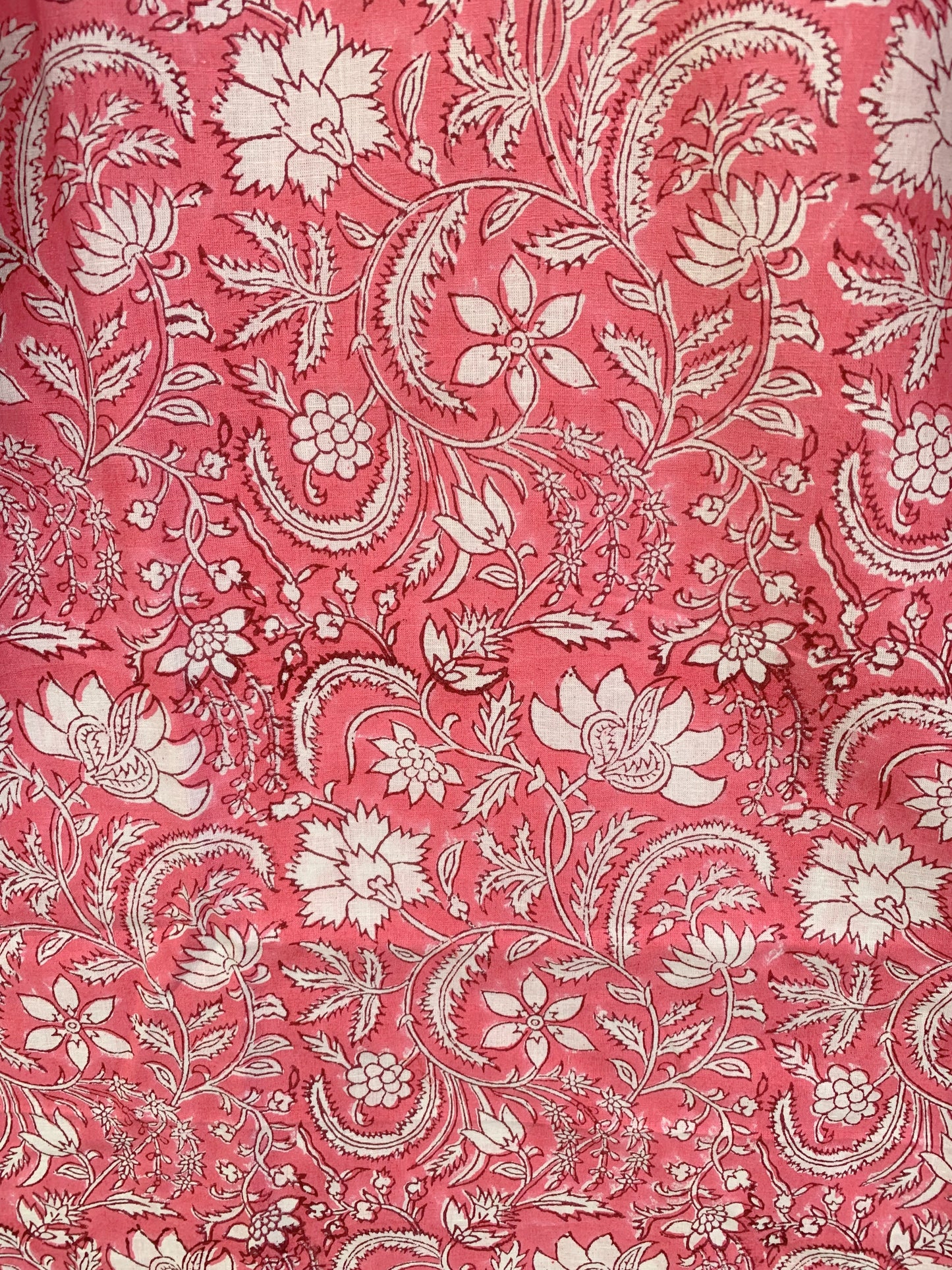 Pink Floral Block Print Dress – Cotton Boho Mini with Balloon Sleeves