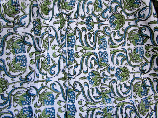 blue and green indian block printed blouse