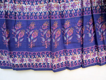 purple screen print blouse with tassels